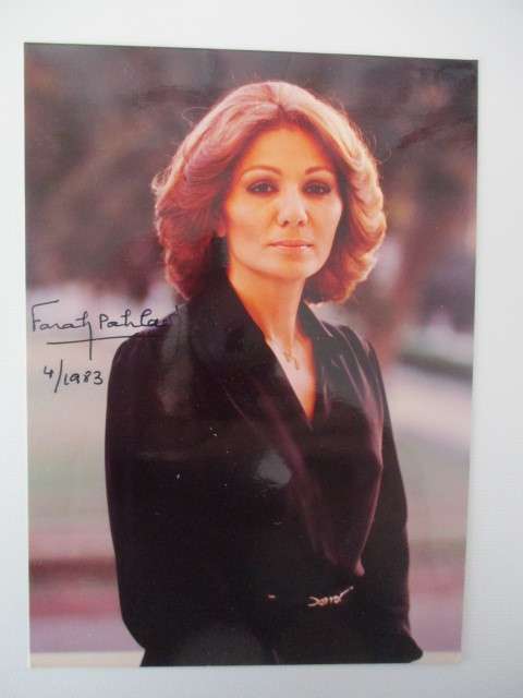 AUTOGRAPHED / SIGNED -  FARAH PAHLAVI EMPRESS  AND QUEEN OF IRAN 1981 AND 1983