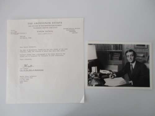 AUTOGRAPHED / SIGNED -  DUKE OF WESTMINISTER  GERALD GROSVENOR