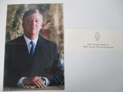 AUTOGRAPHED / SIGNED - HRH CROWN PRINCE OF ALEXANDER OF YUGOSLAVIA
