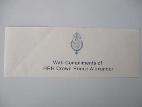 AUTOGRAPHED / SIGNED - HRH CROWN PRINCE OF ALEXANDER OF YUGOSLAVIA