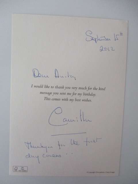 AUTOGRAPHED / SIGNED -  QUEEN CONSORT OF ENGLAND QUEEN CAMILLA RARE ITEM!!!!