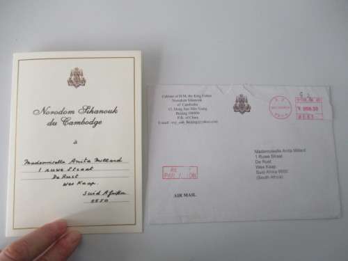 AUTOGRAPHED / SIGNED -  NORODOM SIHANOUK THE KING FATHER OF CAMBODIA