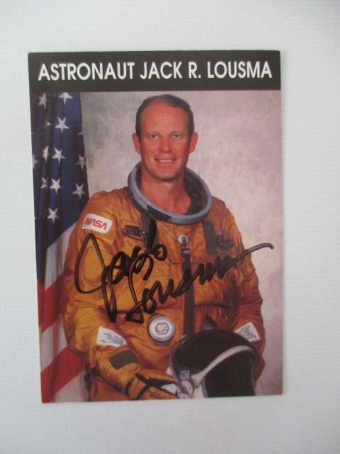 AUTOGRAPHED SIGNED - ASTRONAUT JACK R. LOUSMA APP. PLAYING CARD SIZE