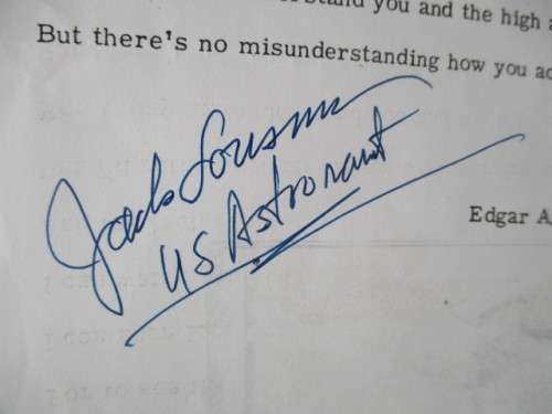 AUTOGRAPHED SIGNED - ASTRONAUT JACK R. LOUSMA APP. PLAYING CARD SIZE