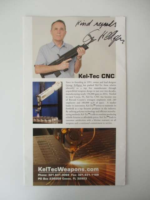 AUTOGRAPHED / SIGNED - GEORGE KELLGREN  FIRE ARM DESIGNER