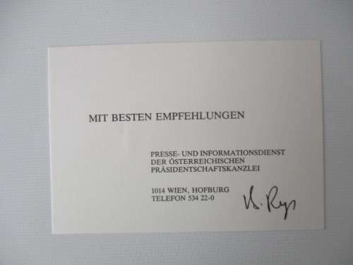 AUTOGRAPHED / SIGNED - KURT WALDHEIM - FORMER SECRETARY  GENERAL UNITED NATIONS