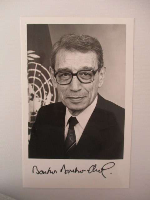 AUTOGRAPED / SIGNED - BOUTROS BOUTROS-GHALI EGYPT FOR UNITED NATIONS SECRETARY