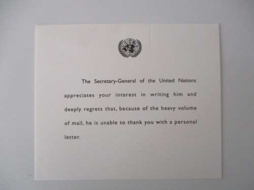 AUTOGRAPED / SIGNED - BOUTROS BOUTROS-GHALI EGYPT FOR UNITED NATIONS SECRETARY