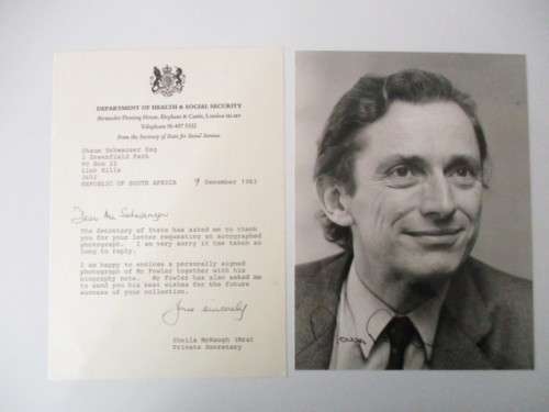 AUTOGRAPHED / SIGNED - NORMAN FOWLER HOUSE OF LORDS SECRETARY OF STATE UK