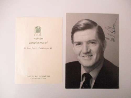 PRINTED AUTOGRAPH - CECIL PARKINSON HOUSE OF COMMONS MP