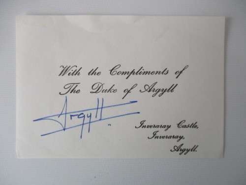 AUTOGRAPHED / SIGNED -  DUKE OF ARGYLL