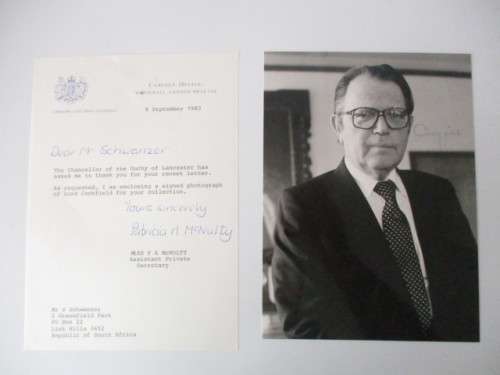AUTOGRAPHED / SIGNED -  LORD COCKFIELD  CHANCELLOR OF THE DUCHY