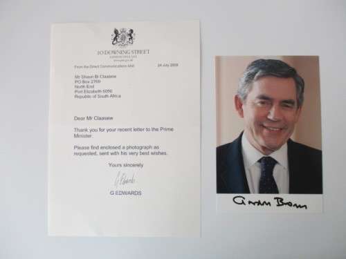 PRINTED  AUTOGRAPH FORMER PRIME MINISTER GORDON BROWN UK