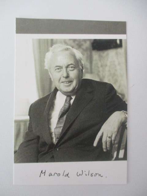 AUTOGRAPHED / SIGNED- SIR HAROLD WILSON AND  LETTER FORMER PRIME MINISTER ENGLAND