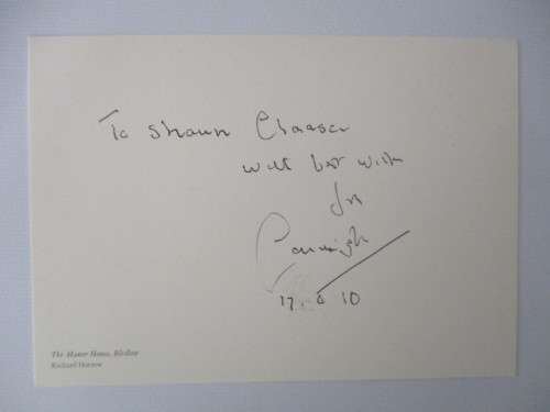 AUTOGRAPHED / SIGNED - LORD CARRINGTON  CARD NOTE AND PHOTOGRAPH