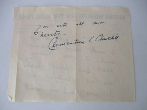 AUTOGRAPHED / SIGNED VINTAGE LETTER LADY CHURHILL AND VINTAGE PHOTO !!!