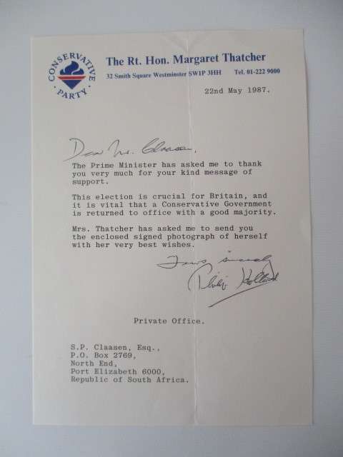 POSSIBLY PRINTED AUTOGRAPH MARGARET THATCHER FORMER PRIME MINISTER ENGLAND