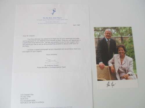PRINTED AUTOGRAPH FORMER PRIME MINISTER JOHN MAJOR