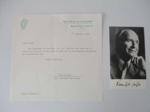 AUTOGRAPHED / SIGNED DR PATRICK HILLERY FORMER IRELAND PRESIDENT