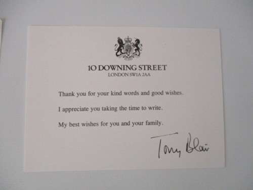 AUTOGRAPHED / SIGNED - TONY BLAIR FORMER PRIME MINISTER OF THE UK