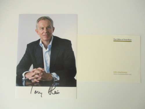 AUTOGRAPHED / SIGNED TONY BLAIR FORMER PRIME MINISTER OF ENGLAND