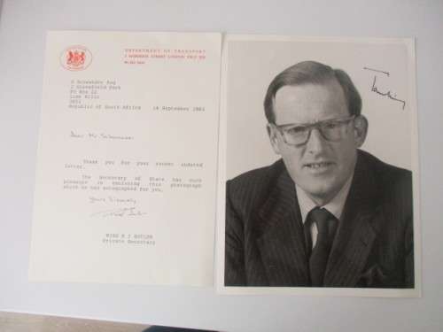 AUTOGRAPHED / SIGNED - RT. HON. TOM KING MP  UK
