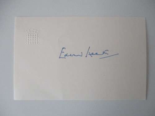 AUTOGRAPHED / SIGNED SIR EDWARD HEATH AND PRINTED LETTER FOR UK PRIME MINISTER