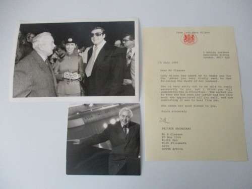 LADY WILSON LETTER  SIR HAROLD WILSON MEETS ROGER MOORE 007 JAMES BOND