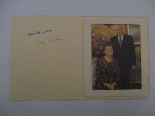 AUTOGRAPHED / SIGNED THANK YOU CARD OF LORD WILSON FORMER UK PRIME MINISTEROF ENGLAND