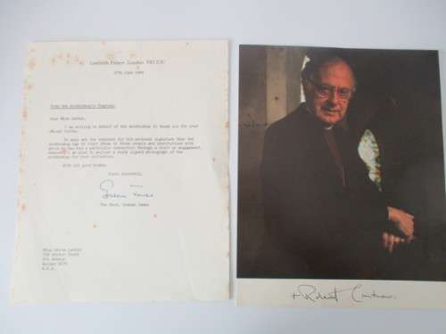 PRINTED AUTOGRAPH ARCHBISHOP OF CANTERBURY ROBERT ALEXANDER MARRIED DIANA!!!!