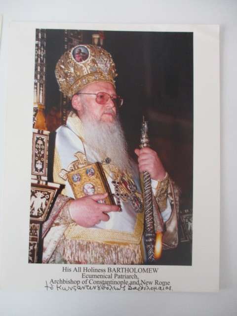 AUTOGRAPHED / SIGNED HIS HOLINESS BARTHOLOMEW ECUMENICAL PATRIARCH ARCHBISHOP
