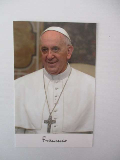 PRINTED AUTOGRAPH THE POPE FRANCIS AND LETTER