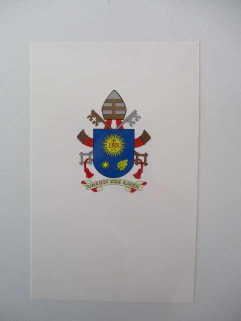 PRINTED AUTOGRAPH THE POPE FRANCIS AND LETTER