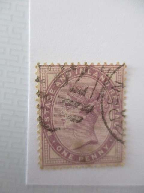 GREAT BRITAIN QUEEN VICTORIA 1 PENNY STAMP USED