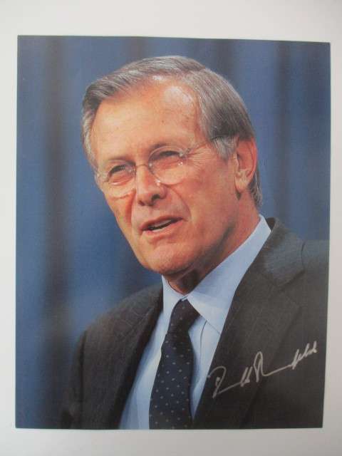 AUTOGRAPHED / SIGNED - DONALD RUMSFELD FORMER SECRETARY OF STATE