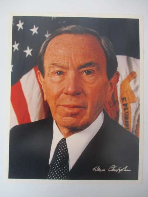 AUTOGRAPHED / SIGNED - WARREN CHRISTOPHER FORMER US SECRETARY OF STATE
