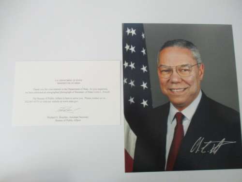 AUTOGRAPHED / SIGNED - COLIN POWELL GEN.  SECRETARY OF STATE