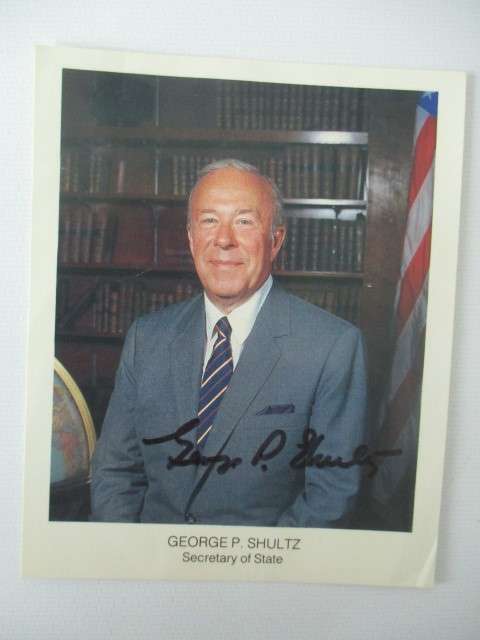 AUTOGRAPHED / SIGNED - GEORGE P. SHULTZ SECRETARY OF STATE