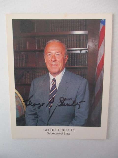 AUTOGRAPHED / SIGNED - GEORGE P. SHULTZ SECRETARY OF STATE