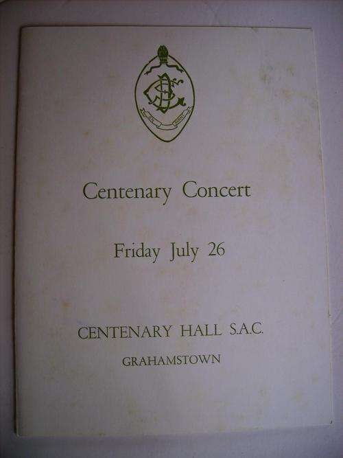 Centenary Concert PROGRAMME  Friday July 26 Programme 1974