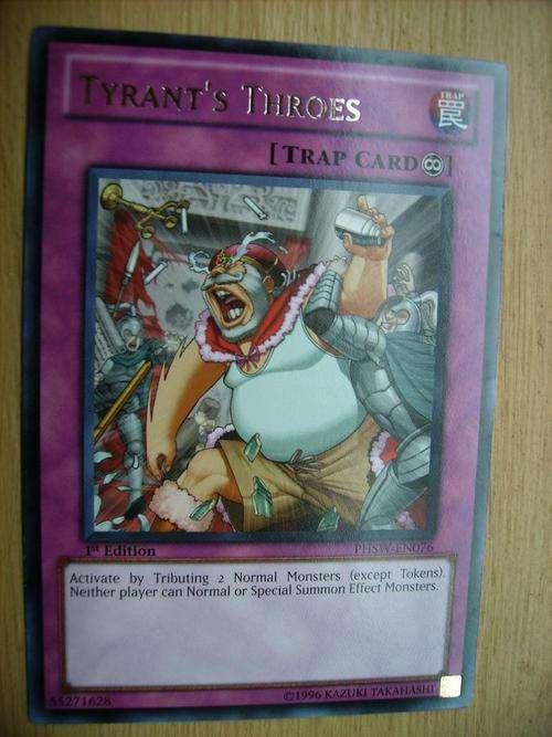Yu-Gi-Oh Tyrant's Throes Rare enquire about postage