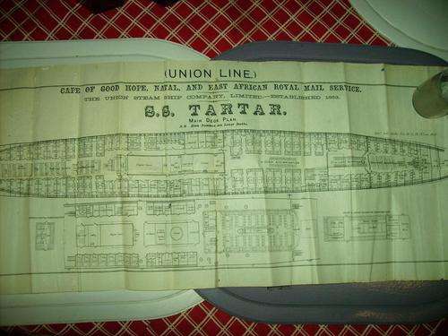 Steamship Tartar Deck plan 1883-1907 see more in description