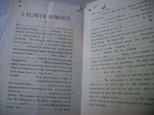 A flower romance 1800s A POEM