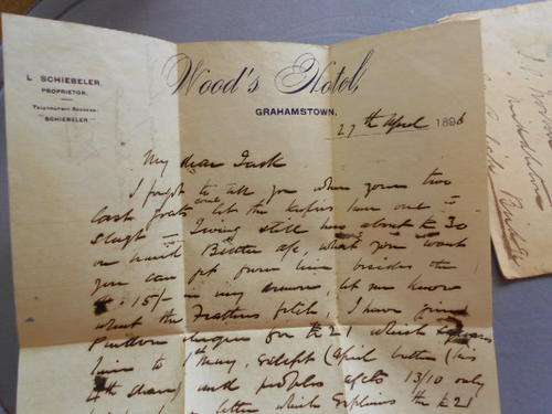 Lovely old Victorian letter written in the Then Woods Hotel Grahamstown 1898 see more