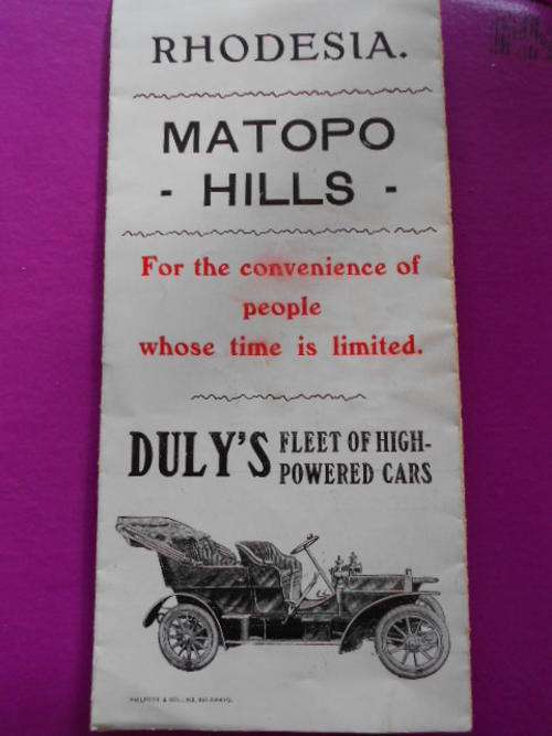 Rhodesia Matopo Hills advertising flyer see more