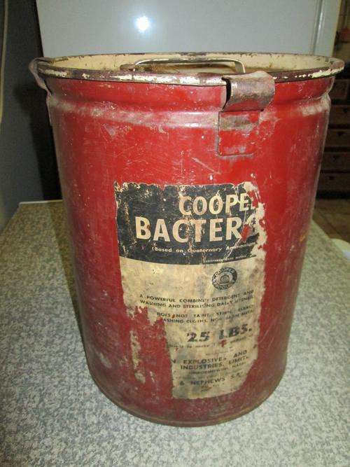 Vintage to antique Old Detergent drum see more below