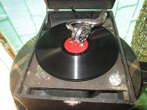His Masters voice Grammaphone in case and free pack of needles and record see more below