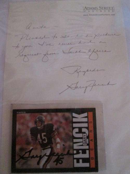 Autograph on spec card and signed letter