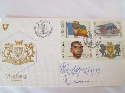 Autograph Patrick Mphephu on cover