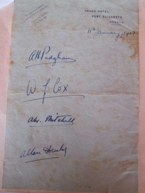 Autographs of Golfers tour 1937